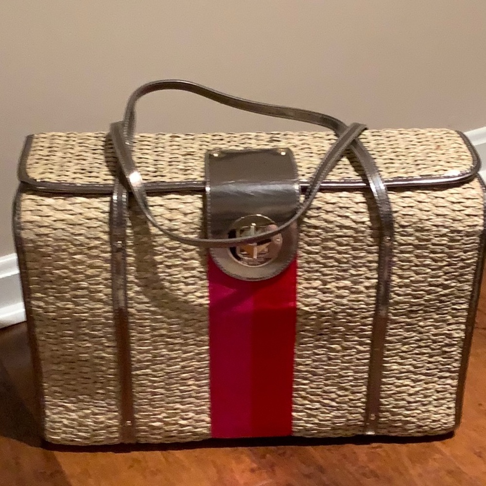 NWT Vintage Kate Spade Large Janna Wicker Tote - Picture 4 of 14